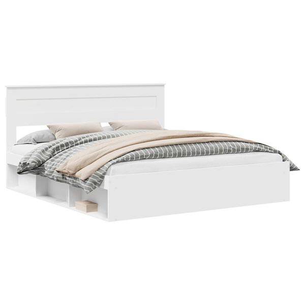 vidaXL Struttura del letto Bianco 200 x 200 cm Pino massello