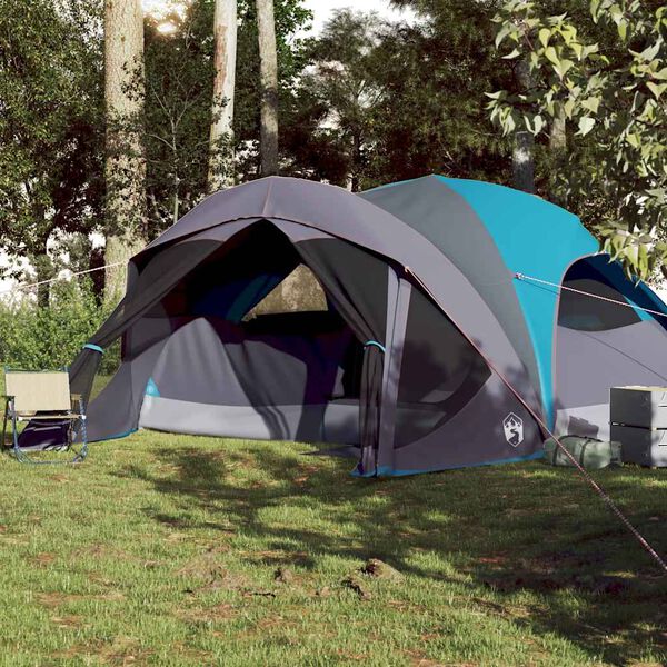 vidaXL Tenda Familiare Cabina per 6 Persone Blu Impermeabile