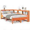 vidaXL Letto Libreria senza Materasso Marrone Cera 120x190 cm in Pino
