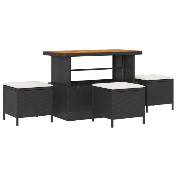 vidaXL Set Divano da Giardino 14 pcs Nero polyrattan