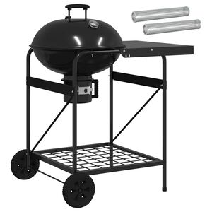 vidaXL Griglia a carbone con tubi affumicatori 91 x 71 x 107 cm Nero