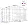 vidaXL Cesti Gabbioni ad Arco 14 pz 200x50x100/120 cm Ferro Zincato