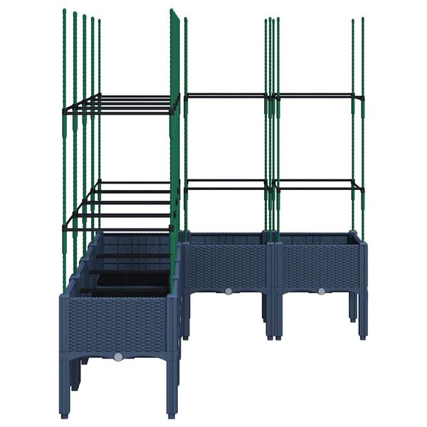 vidaXL Fioriera Giardino con Graticcio Grigio Blu 160x120x142,5 cm PP