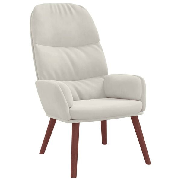 vidaXL Sedia Relax Bianco Crema Velluto