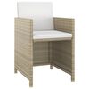 vidaXL Set da Pranzo da Giardino 3 pz con Cuscini in Polyrattan Beige