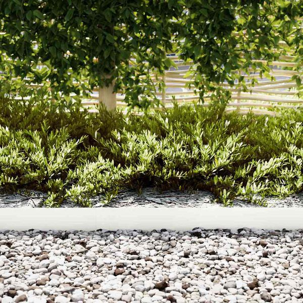 vidaXL Bordura per Prato 30 pcs Bianco 100 x 0.05 x 20 cm