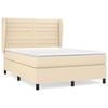 vidaXL Giroletto a Molle con Materasso Crema 140x19 cm in Tessuto