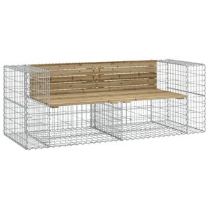 vidaXL Panca da Giardino Design Gabbione 184x71x65,5cm Pino Impregnato