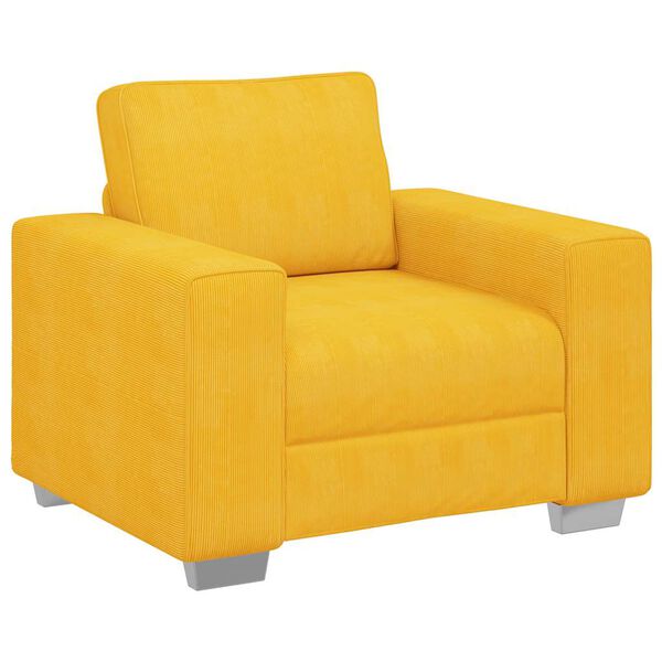 vidaXL Divano Sedia Giallo Chiaro 100x77x82 cm in Tessuto di Velluto a Coste