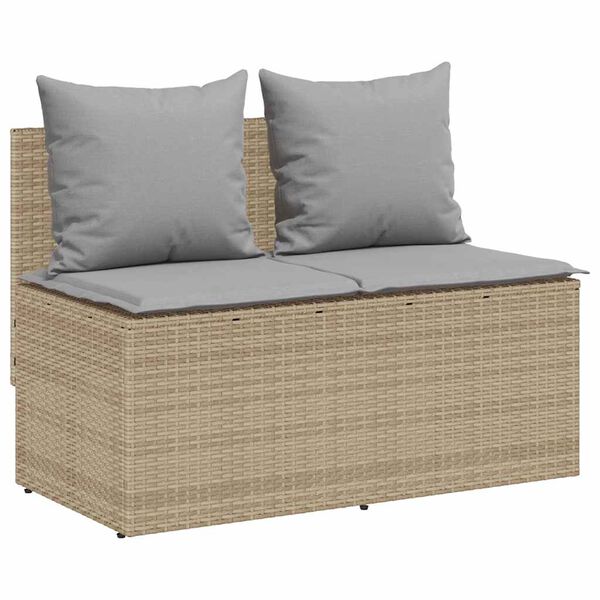 vidaXL Set da Pranzo da Giardino 3 pz con Cuscini Beige in Polyrattan