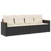 vidaXL Set Divani da Giardino 4 pz con Cuscini Nero in Polyrattan