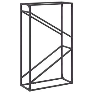 vidaXL Rastrelliera per Legna da Ardere Nera 60x25x100 cm