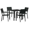 vidaXL Set da Pranzo per Giardino 5 pcs Nero
