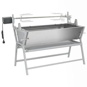 vidaXL Barbecue Girarrosto in Ferro ed Acciaio Inossidabile