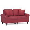 vidaXL Divano a 2 Posti con Cuscini Rosso Vino 120 cm in Similpelle