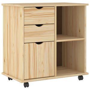 vidaXL Mobile con Ruote con ruota Marrone 63,5 x 39 x 65,5 cm