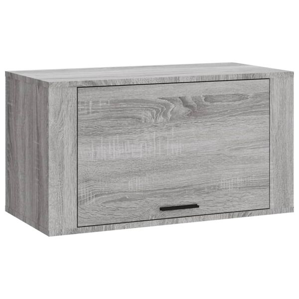 vidaXL Scarpiera a Muro Grigio Sonoma 70x35x38 cm Legno Massello Pino