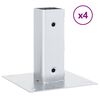vidaXL Basi per Pali Quadrate 4 pz Argento 51x51 mm in Acciaio Zincato