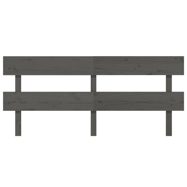 vidaXL Testiera per Letto Grigia 204x3x81 cm in Legno Massello di Pino