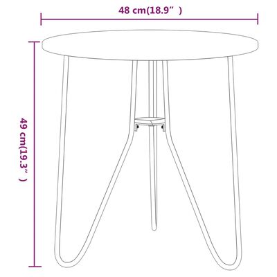 vidaXL Tavolino da Salotto Nero 48 cm in MDF e Ferro
