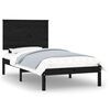vidaXL Giroletto Nero in Legno Massello 90x190 cm Single