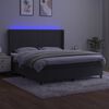 vidaXL Letto a Molle con Materasso e LED Grigio Scuro 160x200 cm