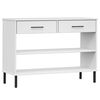 vidaXL Mobile Consolle Gambe Metallo Bianco Legno Massello Pino OSLO