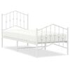 vidaXL Giroletto con Testiera e Pediera Metallo Bianco 75x190 cm