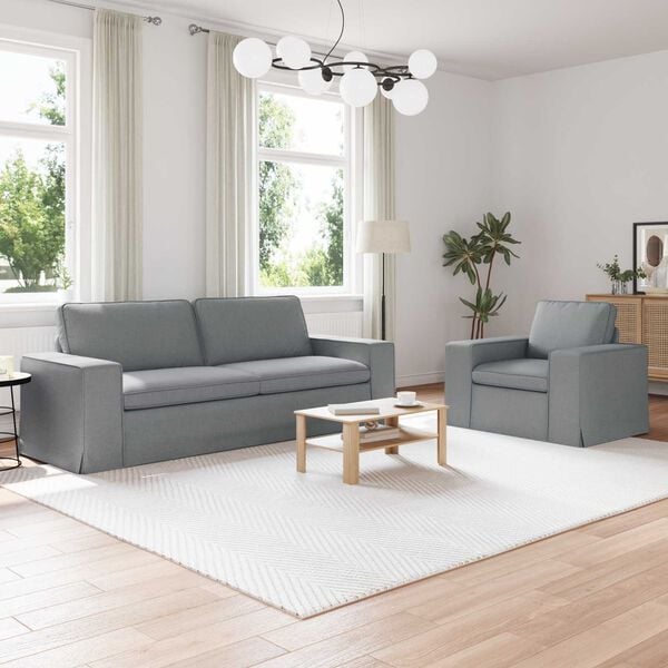 vidaXL Divano 2 pcs Grigio chiaro