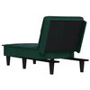 vidaXL Chaise Longue in Velluto Verde Scuro