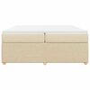 vidaXL Giroletto a Molle con Materasso Crema 200x200 cm in Tessuto