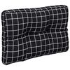 vidaXL Cuscino per Pallet Motivo a Quadri Nero 60x40x12 cm in Tessuto