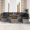 vidaXL Set Divano da Giardino con cuscino 9 pcs Grigio Poly Rattan