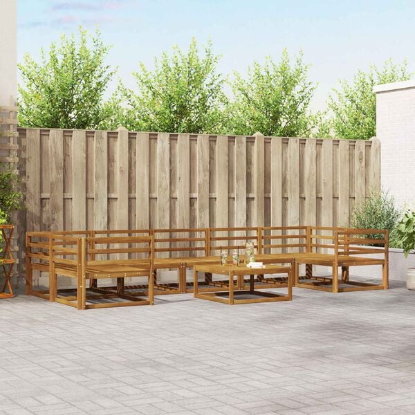 vidaXL Set di divani da esterno 8 pcs Naturale
