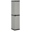 vidaXL Armadietto da Giardino con 3 Ripiani Grigio e Nero 34x40x168 cm