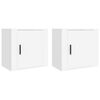 vidaXL Comodini a Muro 2 pz Bianchi 50x36x47 cm