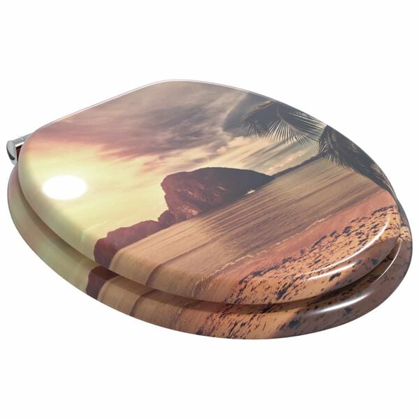 vidaXL Sedile del WC 2 pcs Arancione 44 x 38 cm Pannello MDF