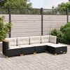 vidaXL Set Divani da Giardino 5 pz con Cuscini in Polyrattan Nero