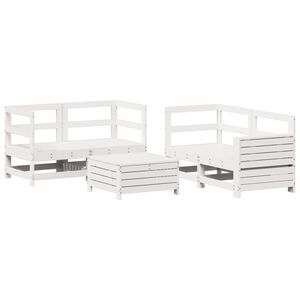 vidaXL Set Salotto da Giardino 5 pz Bianco in Legno Massello di Pino