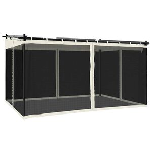 vidaXL Gazebo con Pareti in Rete Crema 4x3 m in Acciaio