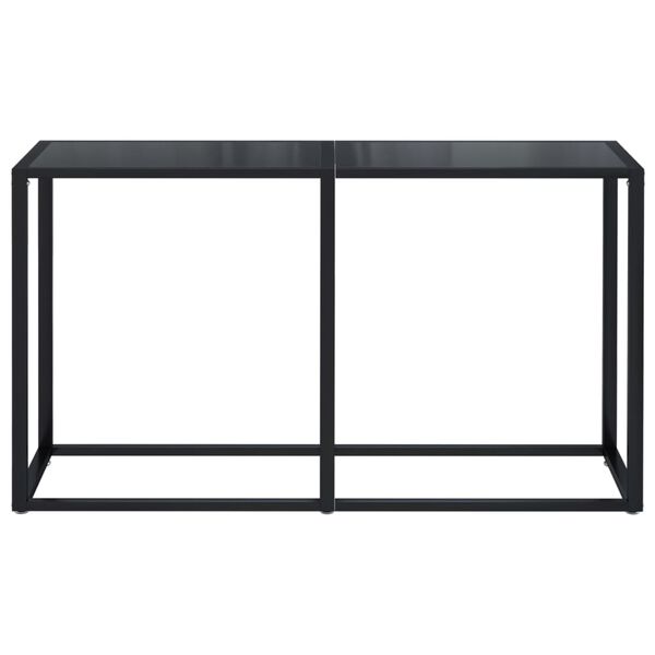 vidaXL Tavolo Consolle Nero 140x35x75,5 cm in Vetro Temperato