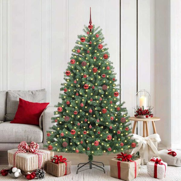 vidaXL Albero di Natale Artificiale con Rami Pieghevoli Verde 180 cm