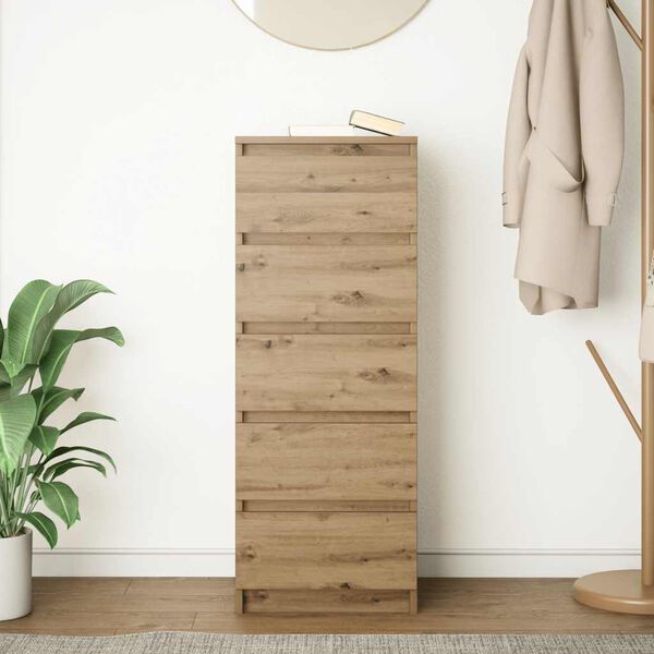 vidaXL Credenza con Cassetti Rovere Artigianale 37,5x35x99 cm