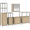 vidaXL Set di mobili per il bagno 5 pz Rovere Sonoma e Nero