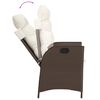 vidaXL Set Bistr&ograve; 3 pz con Cuscini Marrone in Polyrattan
