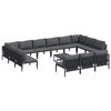 vidaXL Set Divano da Giardino 14 pz Nero Acciaio