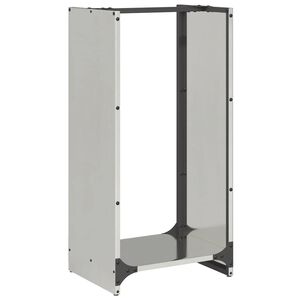 vidaXL Rastrelliera per Legna da Ardere 40x30x80 cm in Acciaio Inox