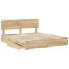vidaXL Letto con Contenitore con testiera Rovere Sonoma 180 x 200 cm