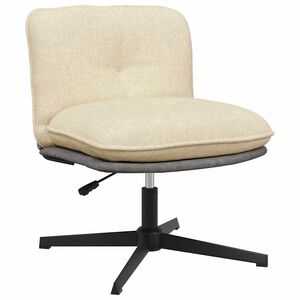 vidaXL Sedia da Ufficio Girevole Crema in Tessuto