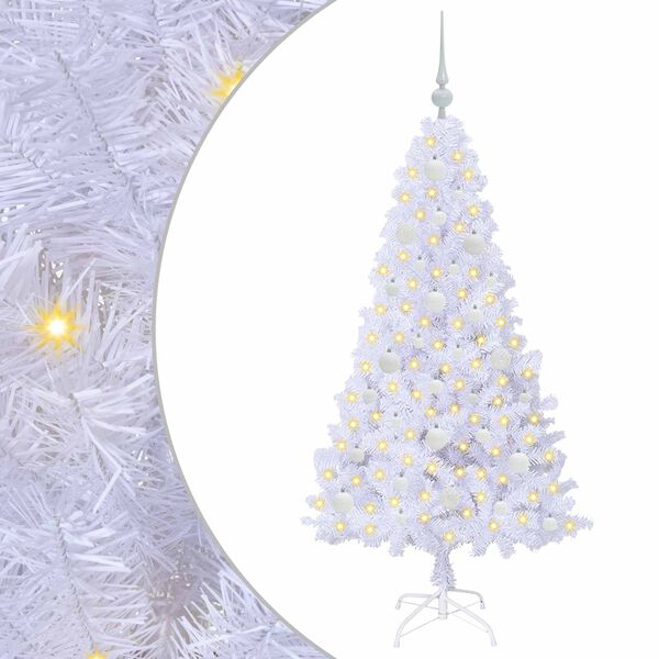 vidaXL Albero di Natale artificiale Bianco 150 cm PVC e Acciaio
